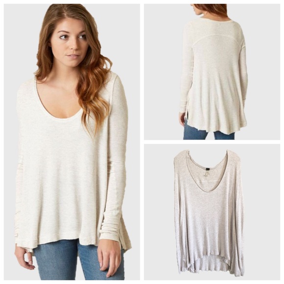 Free People Tops Malibu Thermal In Oatmeal Size L Poshmark